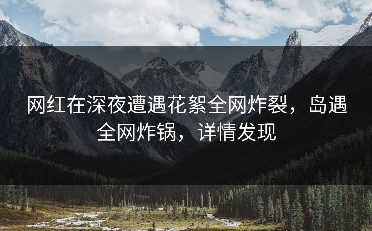 网红在深夜遭遇花絮全网炸裂，岛遇全网炸锅，详情发现